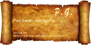 Perlman Gergely névjegykártya